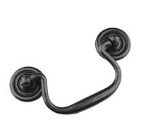 WenRan 3.5" Hole Centers Drop Swing Dresser Pull Handles Antique Bronze Bail Pulls Hardware Cabinet Pulls Zinc Alloy Drawer Handles (Antique Black)