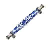 WenRan 3.78" 5.0" HolesCenter to Center Blue Flower Knobs Drawer Pull Dresser Handles Ceramic Antique Bronze Kitchen Cabinet Pull Handles 96mm 128mm (5.0" Hole Center)