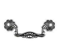 WenRan Drop Drawer Handles Two Sizes 3 Inch 3.8" Hole Centers Bail Cabinet Pulls Black Antique Silver Dresser Handles for Furniture Cupboard Wardrobe Kitchen Door (4,3"(76mm) Hole Centers)