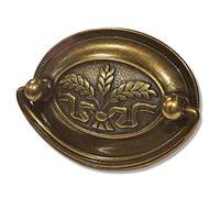 WenRan2 1/2" Antique Brass Bail Drawer Pull Oval Drop Swing Handles Cabinet Knob Hardware 64 mm 2.5" Centers (6)
