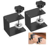 Wenrecu 2Pcs Heavy Duty C-Clamp Base Stand - Stainless Steel Tiger Clamp, Drawer Front Metal Desk Mounting for Woodworking Fixed Repair Home Improvement