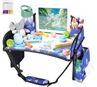 WENRENER Kids Travel Tray, Travel Tray for Kids Car Seat, Toddler Car Seat Lap Tray, Carseat Tray for Kids Travel, Carseat Table Tray for Kids Travel Activities (Blue)