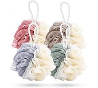 WENRENMK 4 Pcs Mesh Shower Puff, 40g Exfoliating Bath Sponge, Shower Loofah