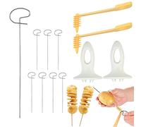 WENRERO Spiral Chips Potato Cutter Reusable Potato Tower Cutter Manual Twisted Potato Slicer Stainless Steel Tornado Slicer for Potato Tower, Barbecue, Fried, Gather, Party, Camping, Family, Kitchen