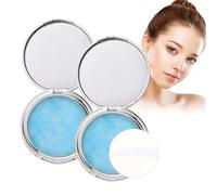Wenrny 2 Pack Matte Oil-Control Powder,Oil Control Face Pressed Powder with Mini Puff and Mirror,Purple Jelly Pressed Powders,Long-Lasting Waterproof Face Makeup Lavender Setting Powders