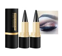 Wenrny 2 Pcs Black Gel Eyeliner Pencil,Waterproof Smudge Proof Eyeliner Pen,Brown/Silver/Black Face Paint Sticks,Lipstick Shaped Eye Black Sticks,Rotating Halloween Eye Makeup for Women (Black)