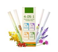 Wenrny 4-in-1 Wellness Herbal Purifier Pens Set,Smokeless Dual-Action Herbal Blend Diffuser Pen for Sleep Support,Stress Relief, Liver Wellness and Oral Fresh Breath,Pocket-Sized Design,1.5ml/pcs