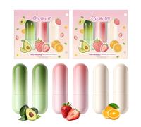 Wenrny 6 Pcs Color Changing Lip Balms,Fruit Flavor Color Changing Lipsticks | Orange,Strawberry & Avocado Scented Deep Hydrating Tinted Lip Balm,PH Temperature Long Lasting Moisturizing Lip Gloss