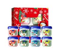 Wenrny 8 Pcs Christmas Lip Balm Gift Set,4 Fruit Scents Winter Lip Moisturizer for Dry Chapped Lips,Nourishing Repair Christmas Lips Care Mask for Women Men Teen Girls with Exquisite Packaging