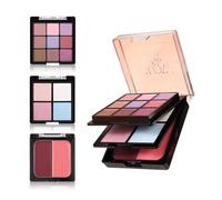 Wenrny All in On Makeup Palette for Face,3 Layer Multifunctional Eye & Cheek Palette Set Including 9 Color Eyeshadow,4 Color Buildable Blush and 4 Highlighters,Travel Size Cosmetics Pallet (Pink)