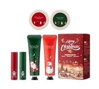 Wenrny Christmas Hand Cream Gift Set - 2 Hand Creams, 2 Lip Balms & 2 Foot Creams - Holiday Skincare Bundle for Dry Skin Relief, Chapped Lips & Cracked Feet - Festive Gift Idea for Women & Men