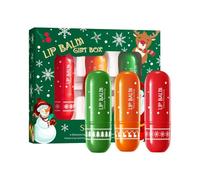 Wenrny Christmas Lip Balm Gift Set,3 Fruit Flavors Moisturizing Lip Balm for Dry Chapped Lip,Xmas Lip Care Sticks with Exquisite Package,Christmas Stocking Stuffers,Women Men Lip Care Gifts