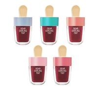 Wenrny Ice Cream Lip Gloss,5-Color/Set Long Lasting Waterproof Non-stick Ice Cream Shape Lipstick,Lip Glosses Kit For Women/Girls,Daily Lip Care Set,Water Gel Tint Lip Glow Oil
