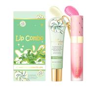 Wenrny Lip Essentials Set,Keychain Lip Glosses Kit with Lip Conditioner and Lip Oil for Nourishing,Non-sticky,Long Lasting Moisturizing and Smoothing Fine,Xmas Gifts Set for Women Girls (Mint)