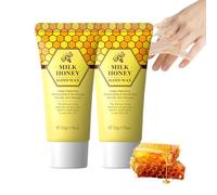 Wenrny Milk Honey Peel Off Hand Wax for Women Men,2 Pcs Exfoliating Hand Peeling Film-Deep Cleansing,Moisturizing,Exfoliating,Smoothing,Hands Care Paraffinfor Dry Rough Cracked Hands,50g