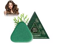 Wenrny Nature Triangle Shampoo Bar, Natural Plant-Based Solid Soap Shampoo, Handmade Green Cypress Leaves Herbal Soap Bar, Calming & Strengthens Hair for Women and Men