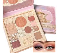 Wenrny Nude Eyeshadow Palette,10 Color Eye Shadow Palette with Mini Mirror,Angel Embossed Highly Pigmented Eye Makeup Palette,Long Lasting Waterproof Blendable Eyeshadow Makeup Set for Women (angel)