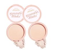 Wenrny Pressed Setting Powder,2 Pack Flawless Matte Finish Face Powder Foundation with Concealer & Finishing Powder-Oil-Shine Control,Long-Lasting,Waterproof and High Coverage (02#, 10g)