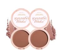 Wenrny Pressed Setting Powder,2 Pack Flawless Matte Finish Face Powder Foundation with Concealer & Finishing Powder-Oil-Shine Control,Long-Lasting,Waterproof and High Coverage (08#, 10g)