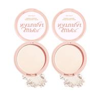 Wenrny Pressed Setting Powder,2 Pack Flawless Matte Finish Face Powder Foundation with Concealer & Finishing Powder-Oil-Shine Control,Long-Lasting,Waterproof and High Coverage (01#, 10g)