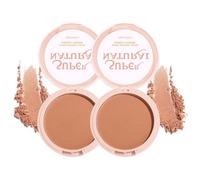 Wenrny Pressed Setting Powder,2 Pack Flawless Matte Finish Face Powder Foundation with Concealer & Finishing Powder-Oil-Shine Control,Long-Lasting,Waterproof and High Coverage (07#, 10g)