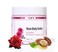 Wenrny Rose Body Butter - 200g Organic Shea Butter body butter for Dry Skin, Hydrating Winter Moisturizer for Women, Deeply Moisturizes & Smooth Skin, Christmas Stocking Stuffers Gifts (200g, Rose)