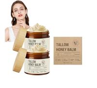Wenrny Tallow and Honey Balm for Face and Body,2 Pack Grass-Fed Tallow Balm with Honey,Vitamin E for Deeply Hydrating,Moisturizing,Soothing and Repairing,Women Men Face Body Moisturizer (A, 57g)