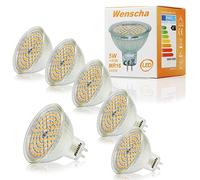 Wenscha MR16 LED Light Bulbs, Standard 12V GU5.3 LED Bulbs 40W Equivalent Halogen Bulbs Replacement 2800K Warm White 5W MR16 Spotlight Bulbs 120°Beam Angle MR16 LED Bulb, Pack of 6