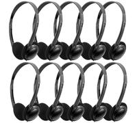 Wensdo Classroom Headphones Bulk 10 Pack for School Students Teens Children Toddler and Adults (Black, 10 Pack)