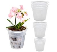 Wensdr 12 Packs Orchid Pots,4.5in,5.5in and 6.3in Clear Orchid Pots for Repotting Plastic Breathable Flower Plant Pot Indoor Outdoor Slotted Orchids Planter