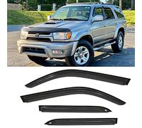 Wensdy 4pcs Side Window Wind Deflectors Rain Guards Outside Mount Dark Smoke Visors for Toyota 4Runner (N180) 94751 1996-2002