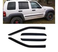 Wensdy Wind Deflectors Side Window Outside Mount Sun Shade Rain Cover Dark Smoke For Jeep Liberty 94428 2002-2007 4pcs