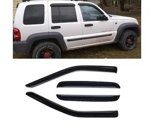 Wensdy Wind Deflectors Side Window Outside Mount Sun Shade Rain Cover Dark Smoke For Jeep Liberty 94428 2002-2007 4pcs