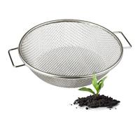 Wenses Round Soil Sifter, 1/8-inch Stainless Steel Sieve with Handles
