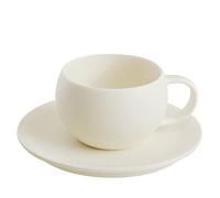 WENSHUO Rounded Egg Shape Coffee Mug,Cup & Saucer Sets, Ceramic Coffee Cup 8.45 oz for Cappuccino Latte Mocha and Afternoon Tea