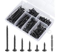 Wensilon #6 Black Fastener Drywall Screws Kit-Phillips with coarse Threaded tip, Black, Suitable for Drywall Slate, Wood, etc.