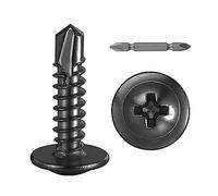 Wensilon #8×3/4” for Sheet Metal Self-Tapping Screws 410 Black Stainless Steel Truss Head High-Strength Quick Tapping