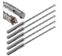 Wensilon Concrete Drill Bit 5pcs 3/16" X 6"-4" Cross-Type Double Thread Carbide Material Suitable for Concrete, Brick, Cement Walls, Stone