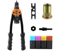 Wensilon Rivet Nut Gun Professional Hand Tool Convenient Lightweight, with 4 SAE Mandrels 1 Wrench Tool