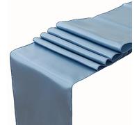 WENSINL Dusty Blue Table Runner 10 Pack - Satin Table Runners 12 x 108 Inches Long for Wedding Parties Birthday Meeting Events Decorations