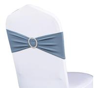 WENSINL Pack of 50 Stretch Dusty Blue Chair Sashes for Wedding, Elastic Lycra Chair Bands with Buckle Slider, Spandex Chair Bows for Party, Without White Chair Covers (Dusty Blue)