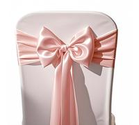 WENSINL Pack of 50 Wedding Satin Chair Sashes Blush Pink Bows 7x108inch Ribbon Fabric Bands for Banquet Party Hotel Restaurant Ceremony Event Chairs Knots Ties Decorations - Blush Pink, 50PCS