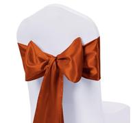WENSINL Pack of 50 Wedding Satin Chair Sashes Terracotta Bows 7x108inch Ribbon Fabric Bands for Banquet Party Hotel Restaurant Ceremony Event Chairs Knots Ties Decorations - Terracotta, 50PCS