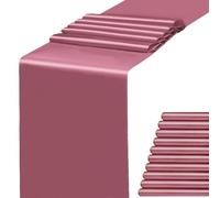 WENSINL Satin Dusty Rose Table Runner 12 x 108 Inches Pack of 10 Long Table Runner for Party Wedding Birthday Anniversary Christmas Decorations