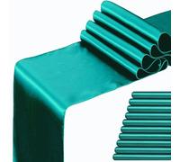 WENSINL Satin Teal Table Runner 12 x 108 Inches10 Pack , Long Dark Turquoise Table Runner for Party Wedding Birthday Christmas Anniversary New Year Banquet Events Decorations