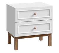 Furniture To Go Wensley 2 Drawer Bedside Chest In Light Grey And Oak, Grey