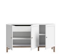 Furniture To Go Wensley 3 Door 1 Drawer Sideboard In Light Grey And Oak