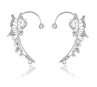 Wensmy 1 Pair Elf Ear Cuffs Ear Wrap Earrings Fairy Cuff Earrings Elf Wrap Earrings Vintage Ear Cuff Earrings Clip- on Ear Cuffs Earrings No Piercing Ear Clip for Women Girls (Elf), 6.5*3.5cm