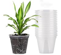 Wensmy 10Pcs Clear Orchid Pots with Holes Planter Nursery Pots Planter Nursery Pots Clear Plastic Gallon Root Control Flower Pots for Vegetable Flower Fruit Nursery Garden