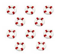 Wensmy 10pcs/set Mini Life Ring Miniature Swim Ring Micro Landscape Life Buoy Nautical Landscape Decorations Buoy Ring Hangings Ornaments